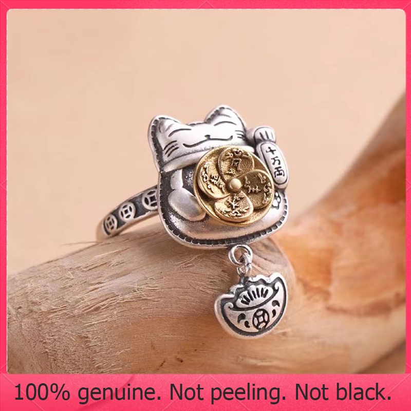 Rl-feng Nhẫn Bạc s925 Có Thể Xoay Được Kích Thước Chuyên Nghiệp Thu Hút Sức Khỏe Tài Lộc Tài Lộc Và Sức Khỏe feng shui
