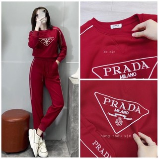 SET BỘ NỮ MÀU ĐỎ LOGO PRA.DA