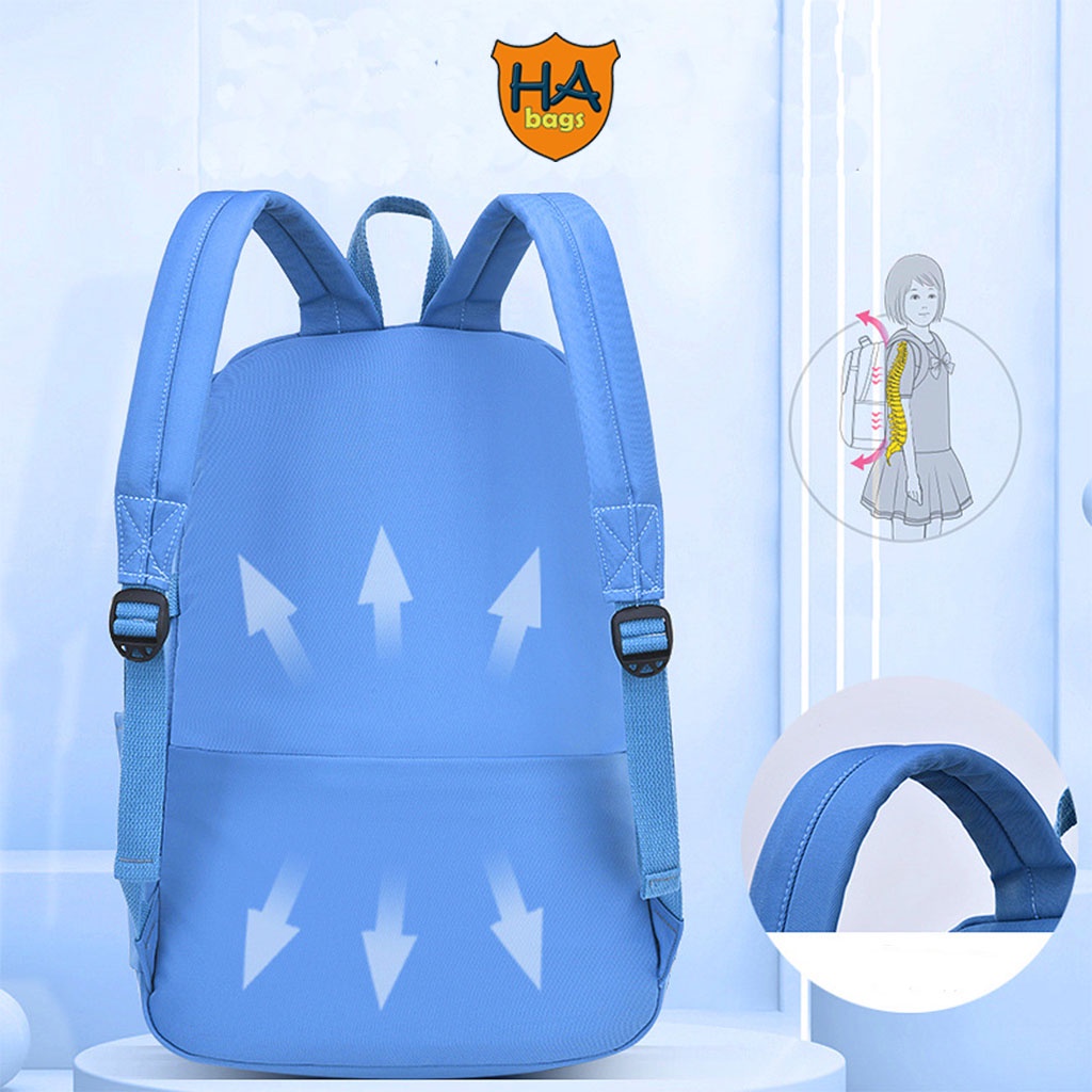 Balo học sinh tiểu học HABAGS cho học sinh lớp 4, 5, 6, kích thước 41x30x16cm HA1030