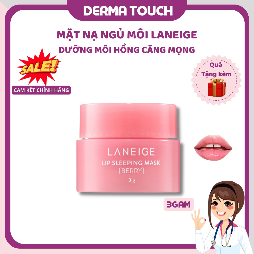 Mặt nạ ngủ hồng môi Laneige Lip Sleeping Mask Berry 3g - Hàng nội địa cam kết chính hãng - Dược mỹ phẩm Derma Touch