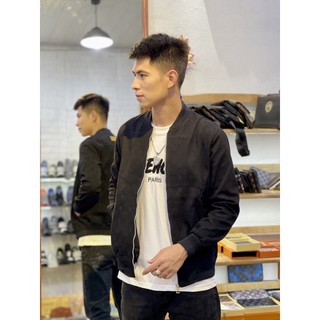 Khoác bomber Lệ vi pha da