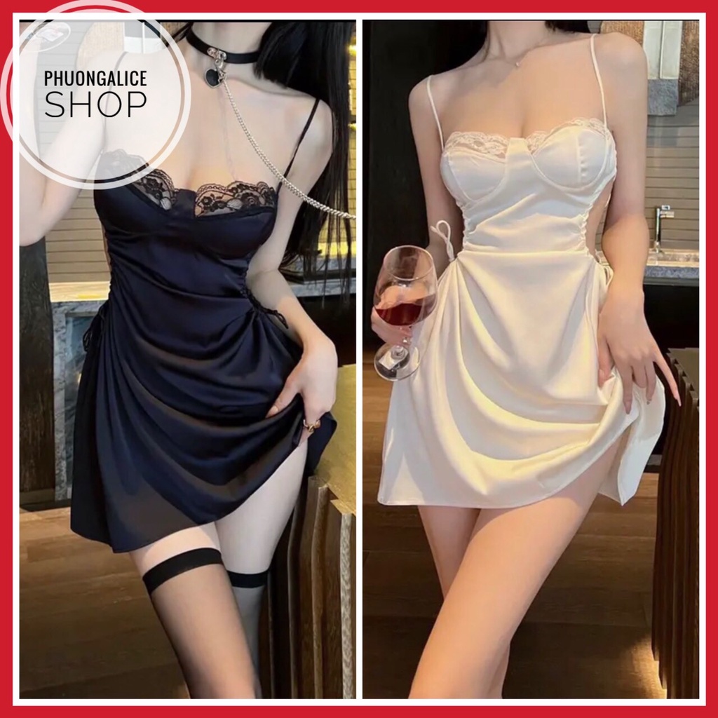 Váy ngủ nữ sexy, đầm ngủ gợi cảm lụa satin cao cấp - Phuongaliceshop | BigBuy360 - bigbuy360.vn