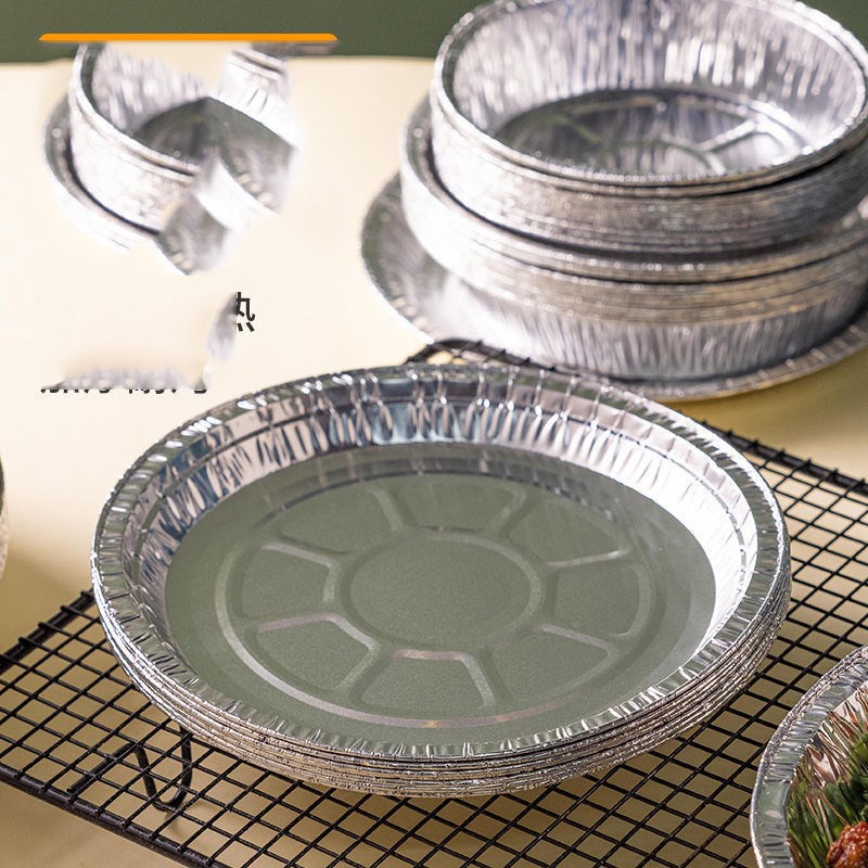 Set 10 Khay Giấy Bạc (SIZE TO 22CM) Lót Nồi Chiên Không Dầu, Đĩa Nhôm, Đĩa Giấy Bạc