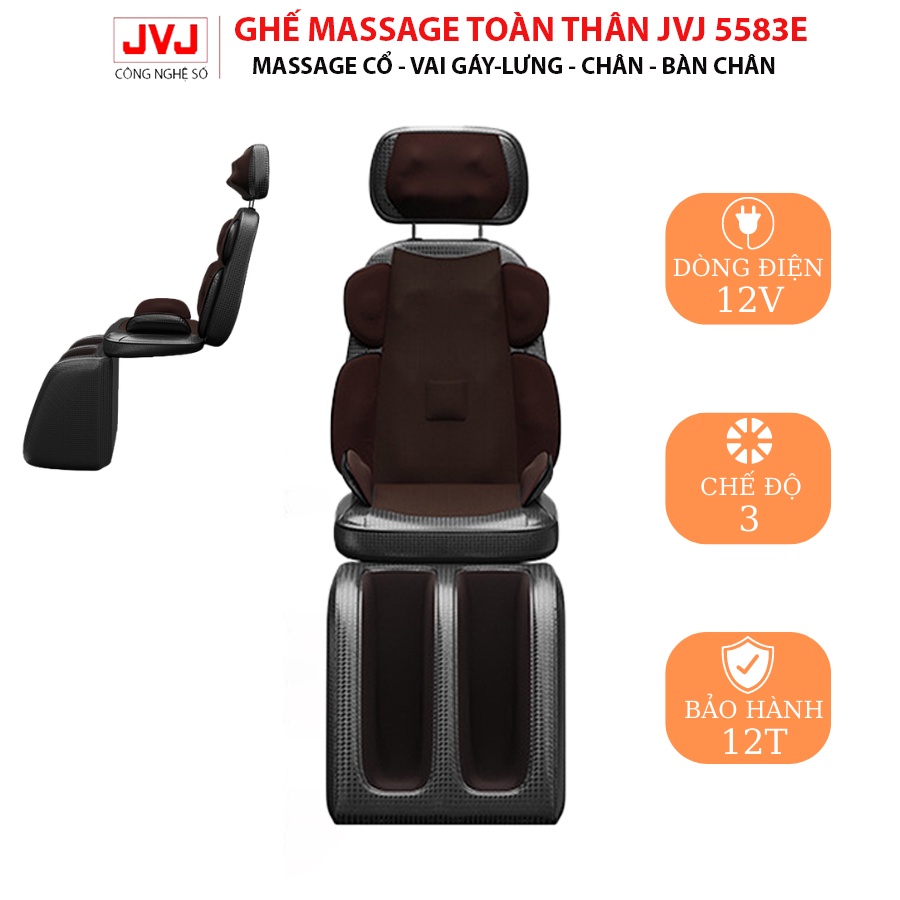Ghế massage toàn thân JVJ 5583E đa năng hỗ trợ giảm đau mỏi lưng, vai, gáy- Bảo Hành 12 tháng