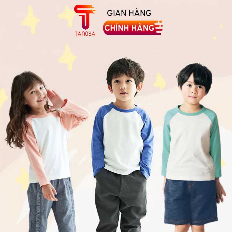 Áo thun dài tay giáp lăng cho bé trai bé gái TANOSA từ 10-22kg siêu đáng yêu