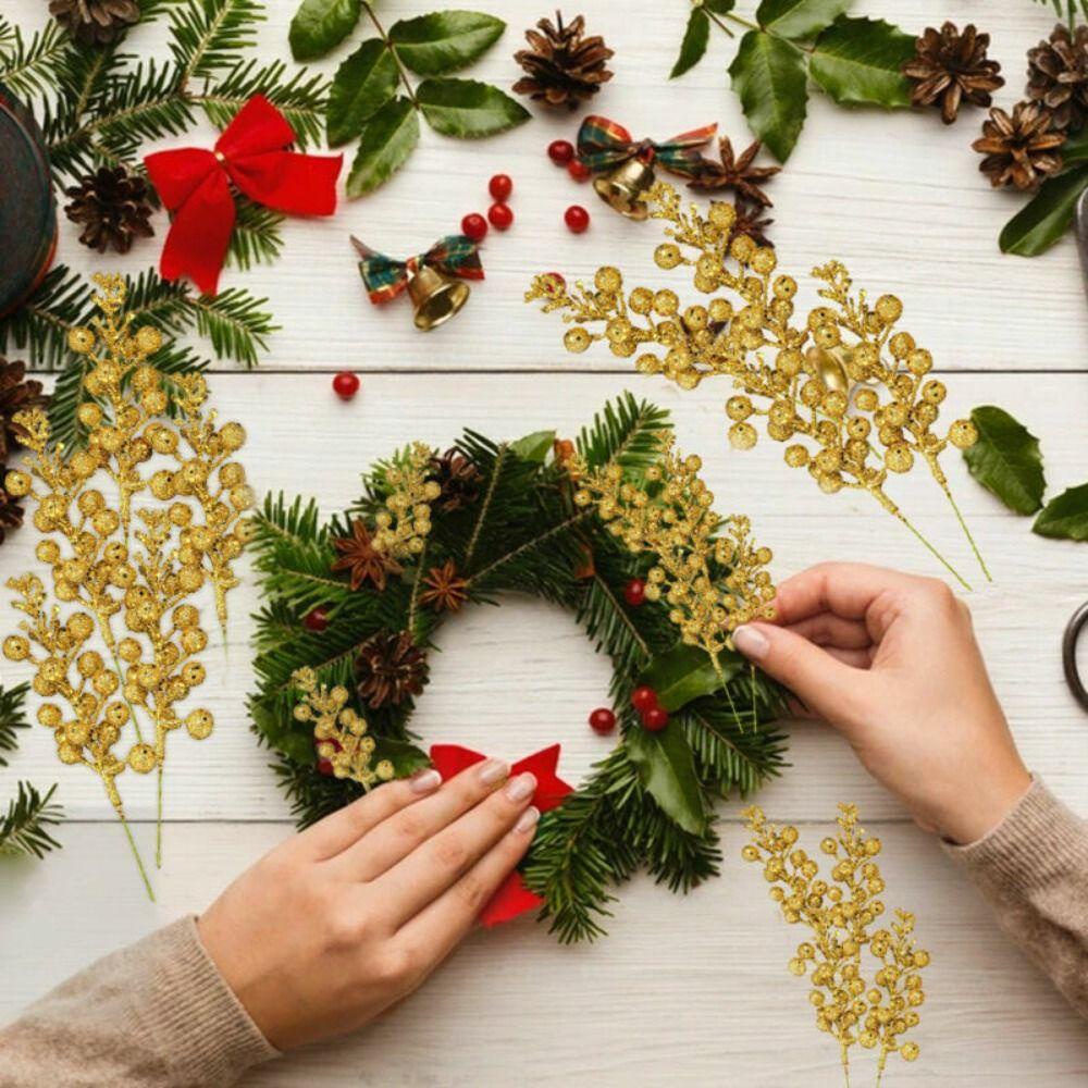 LET Set 12 Nhánh Trái Cây Giả Trang Trí Giáng Sinh