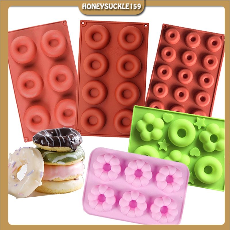 Khuôn Silicone Donut Làm Bánh Ngọt-Khuôn Làm Socola Bánh Mousse Fondant-Khuôn Bánh Rán Vòng Tròn Làm Trang Trí Bánh