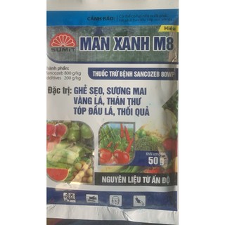Sản phẩm M8 - Mancozeb Xanh bảo vệ cây trồng gói 45gr