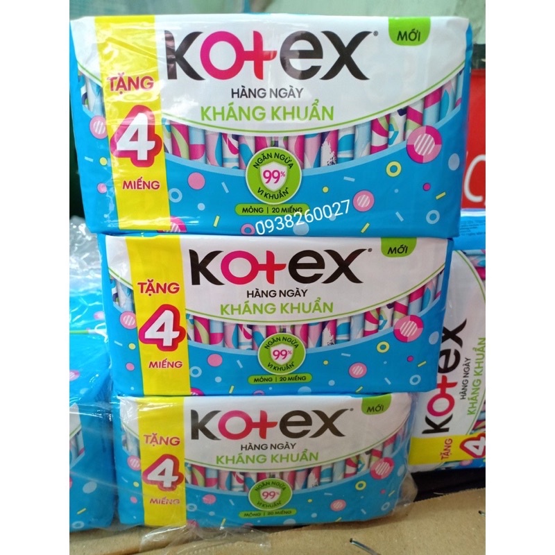 Băng vệ sinh Kotex hằng ngày gói 20 miếng