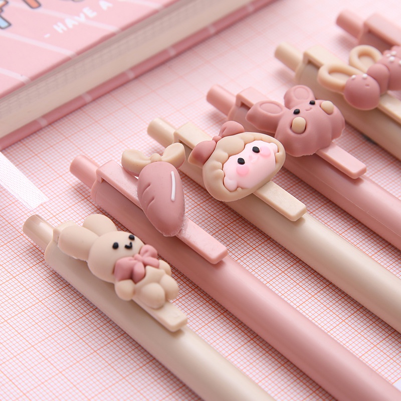 Bút Bi Ngòi 0.5mm Hình Gấu / Bướm / Cáo Dễ Thương Cho Nữ
