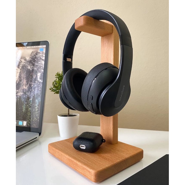 Giá treo tai nghe, headphone gỗ thông ST02