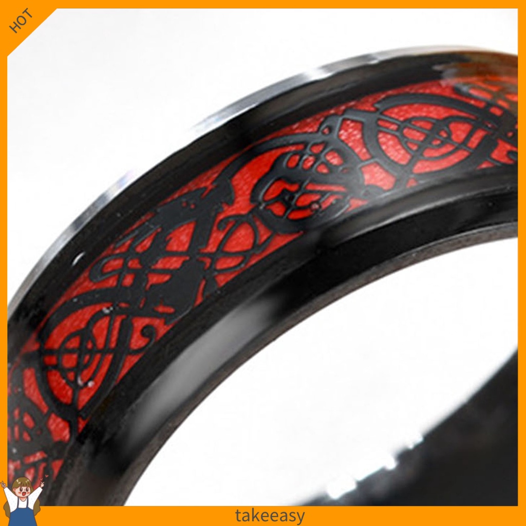 Nhẫn in hình rồng phản quang thời trang cá tính cho nam