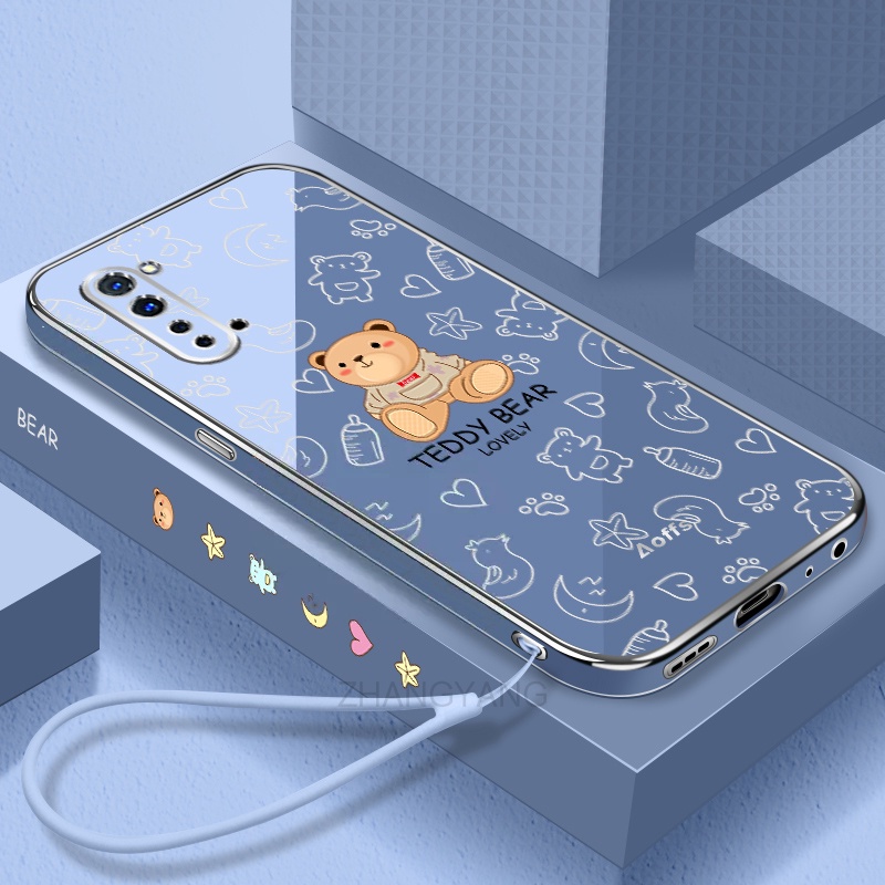 ốp lưng oppo reno 3 reno 3 pro Ốp Điện Thoại TPU Dẻo Mạ Màu Họa Tiết Chú Gấu Dễ Thương Kèm Dây Đeo Cho oppo reno 3 reno 3 pro