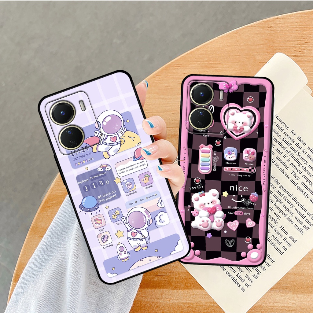 Ốp lưng Vivo Y16 hình gấu, vũ trụ ngân hà chibi. ốp chống sốc bền đẹp
