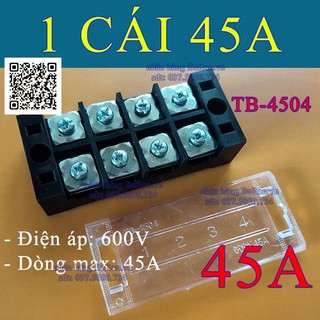 Cầu đấu bảng điện, tủ điện 45a/600v 25a/600v có lắp chắn bảo vệ baron.vn