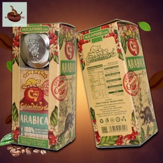 Cà Phê Chồn Vàng - Arabica Nguyên Chất 350g - Hộp Kraft Kính