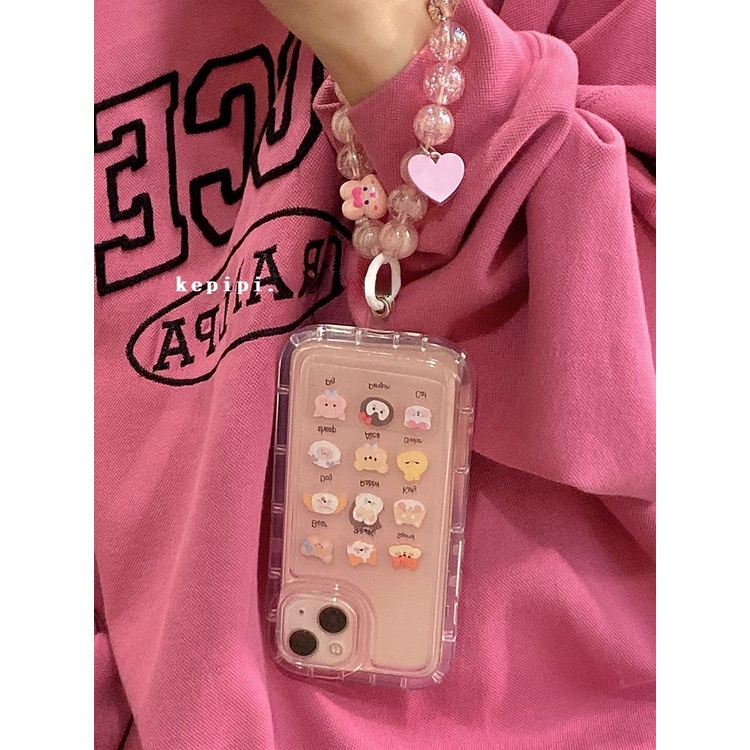 Ốp điện thoại hoạt hình màu hồng xinh xắn cho iPhone14proMax Apple 13 12/11 12promax