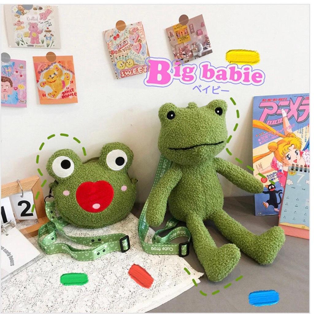 Túi Đeo Chéo Gấu Bông Hình Con Ếch Xanh - Túi Đeo Vai Xinh Xắn Dễ Thương