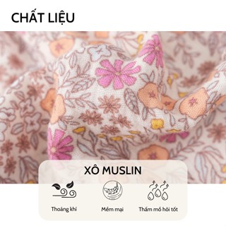 Áo liền quần bé gái berry vai cánh tiên nhiều màu vải xô muslin mềm mịn lou - ảnh sản phẩm 5