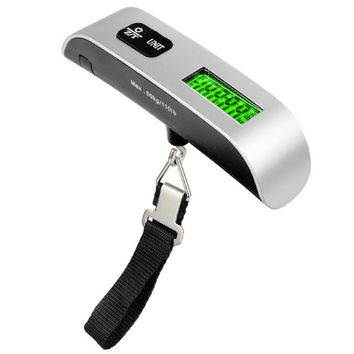 Cân inox điện tử cầm tay dành cho vali hành lý xách tay 50kg kèm pin Electronic luggage scale