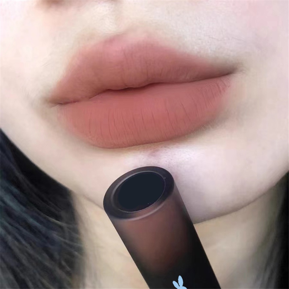 Hàng Mới Về Thỏ Đen Son Môi Chống Nước Môi Bùn Nhung Matte Brwon Lip Bùn JULYSTAR