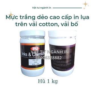 Mực trắng dẻo cao cấp in lụa trên vải cotton, vải bố