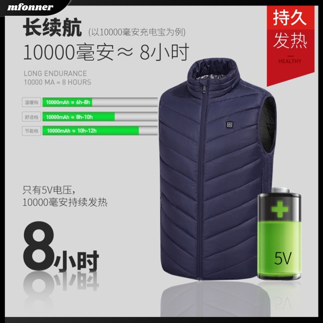 Áo Sưởi Ấm Thông Minh 3 Tốc Độ 2 Zones Có Thể Điều Chỉnh Kết Nối Usb Dành Cho Nam Và Nữ