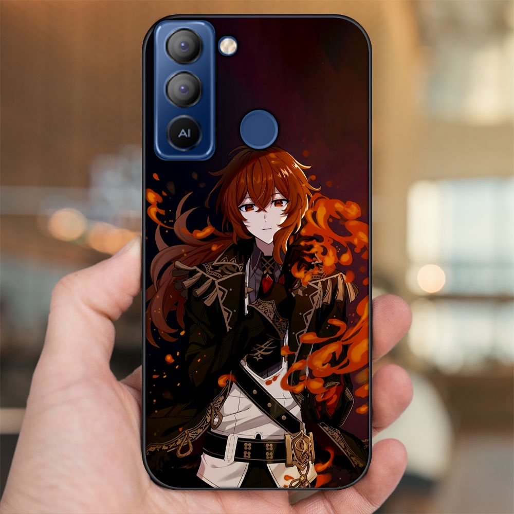 Ốp lưng Tecno Pop 5 viền đen in hình Diluc Genshin Impact