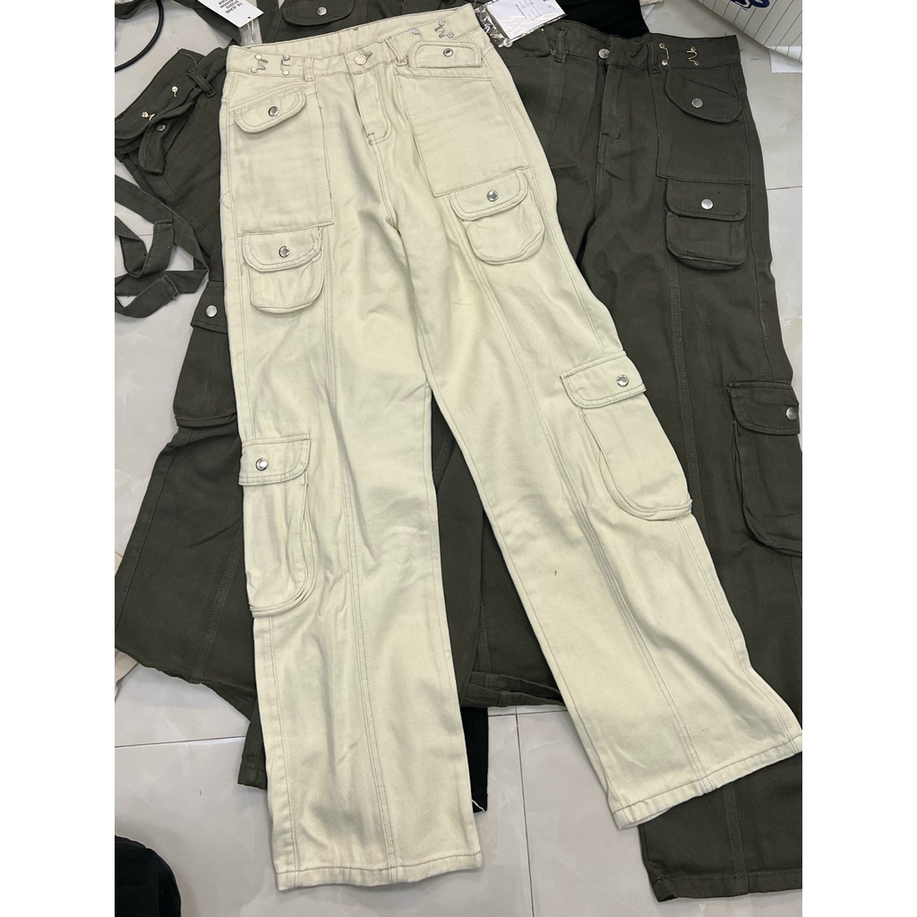 Quần Kaki Cargo Pants nhiều túi kèm  Nam nữ Design