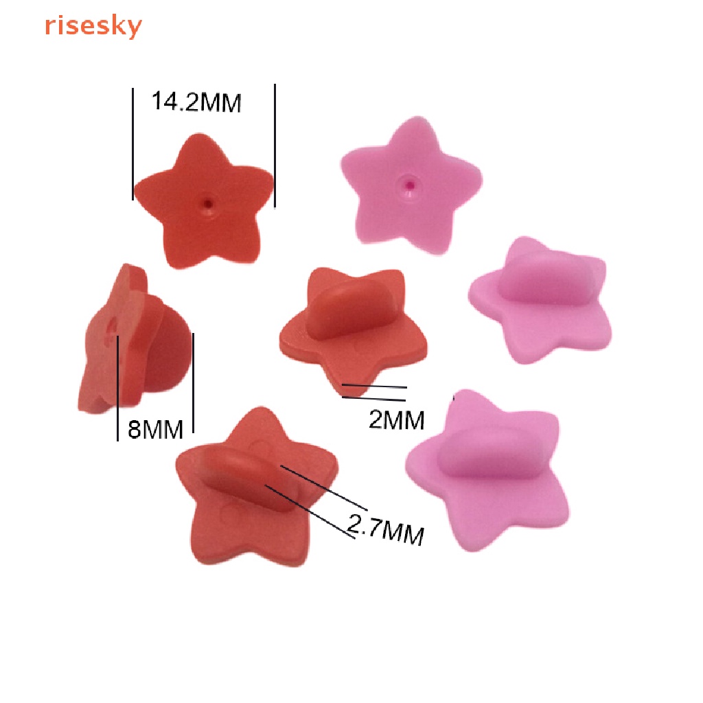 Set 50 Nút Cài Bằng Cao Su Hình Ngôi Sao / Bướm Dùng Làm Phụ Kiện Trang Sức DIY