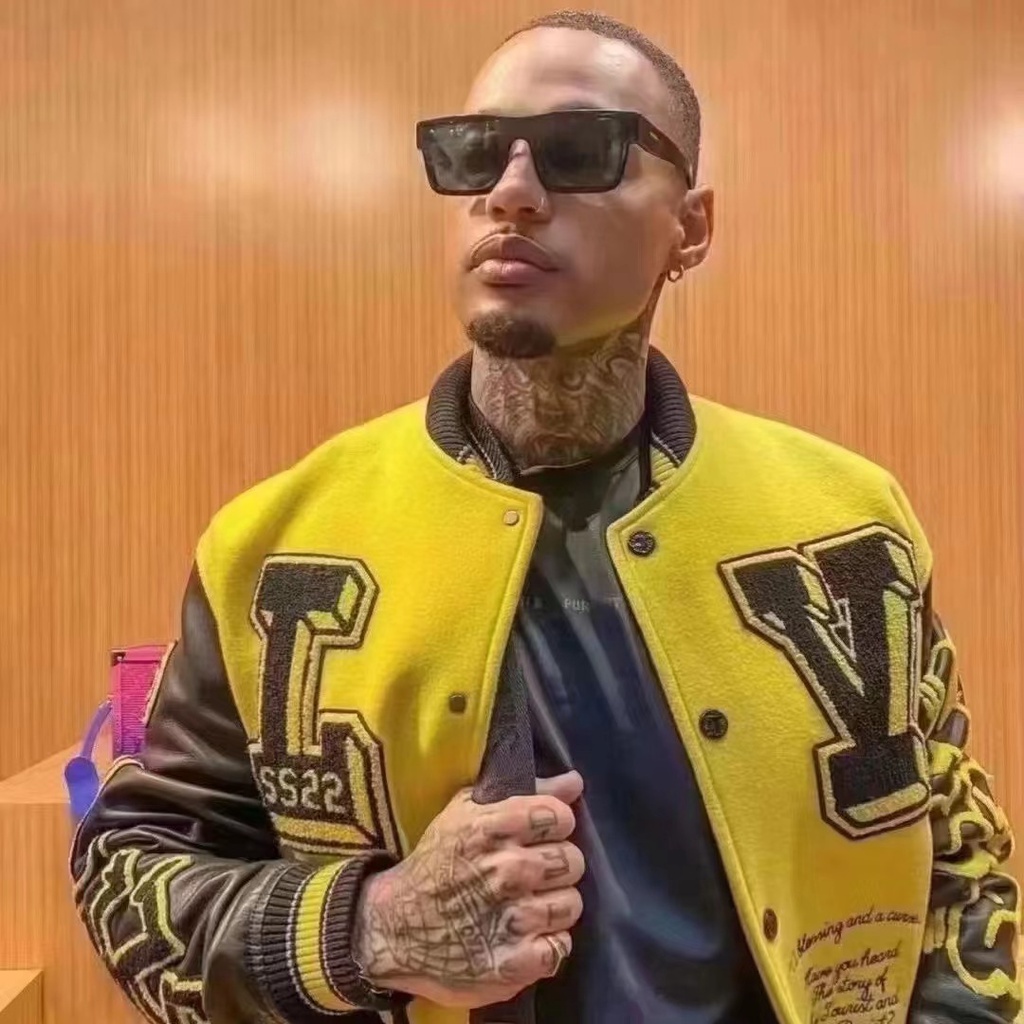 Áo Khoác Bóng Chày Louis Vuitton Thêu Logo LV 21FW Thời Trang Cho Nam Và Nữ