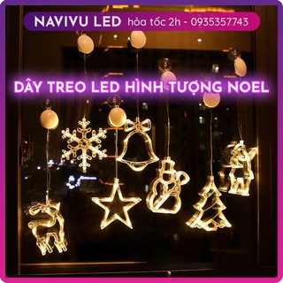 [Nhiều Hình Dáng] Dây Treo Đèn LED Trang Trí Giáng Sinh - Bông Tuyết Chuông Cây Thông Trăng Sao