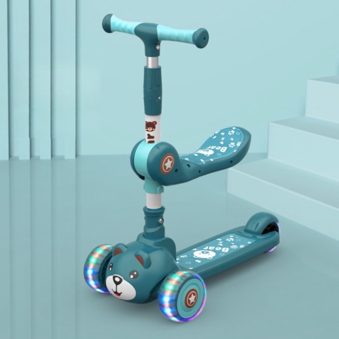 Xe scooter cho bé 3 bánh siêu to sử dụng từ 7 tháng tuổi thiết kế chuyển thành xe chòi chân }}