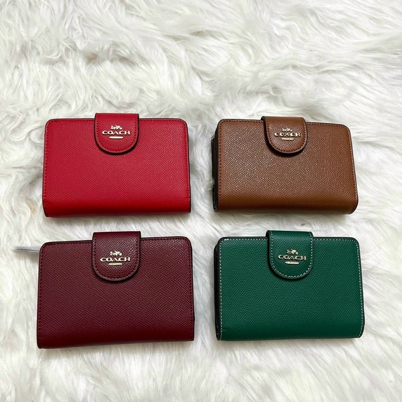 Ví Coach ngắn nắp gập da thật nguyên chiếc