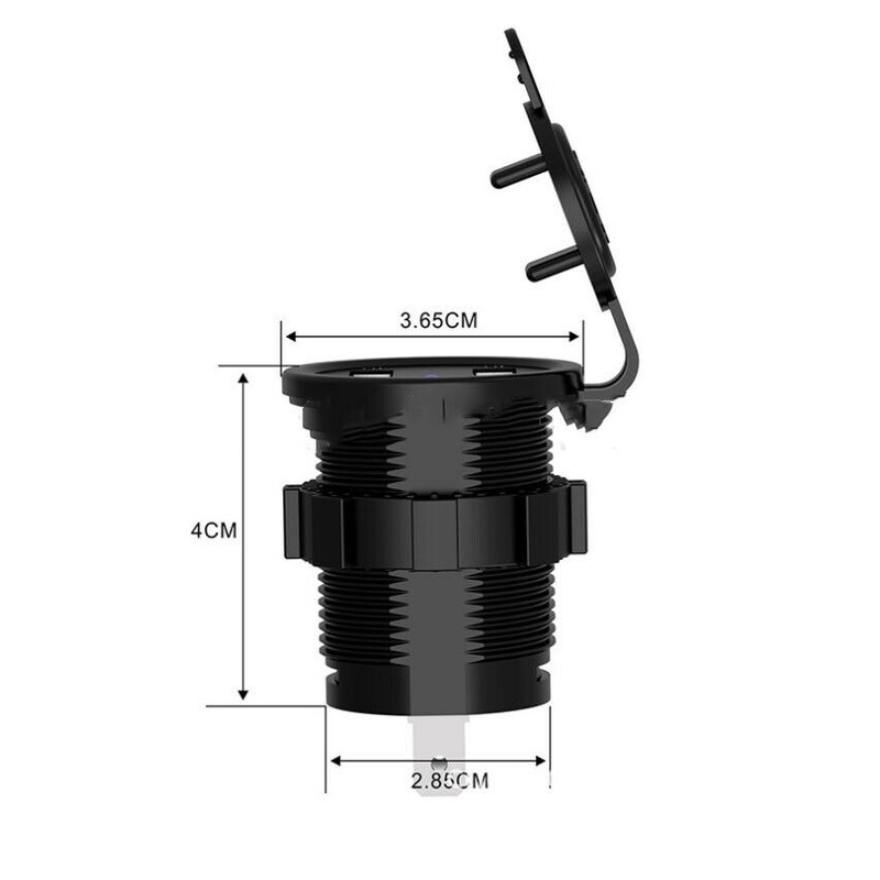 Bộ sạc 2 cổng USB 5V 4.2A 12V 24V cho xe hơi/xe máy