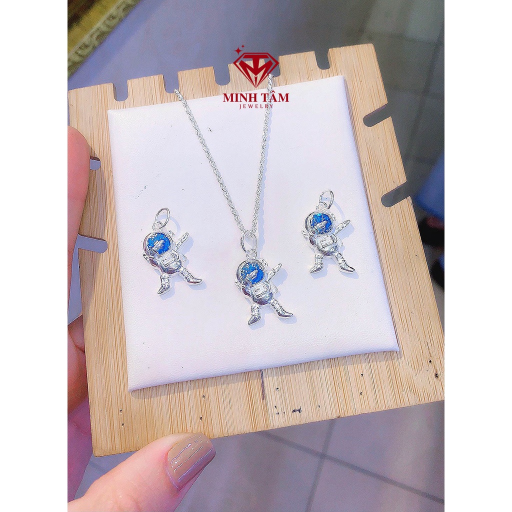 Bộ dây chuyền mặt phi hành gia cho bé trai chất liệu bạc ta, Minh Tâm Jewelry