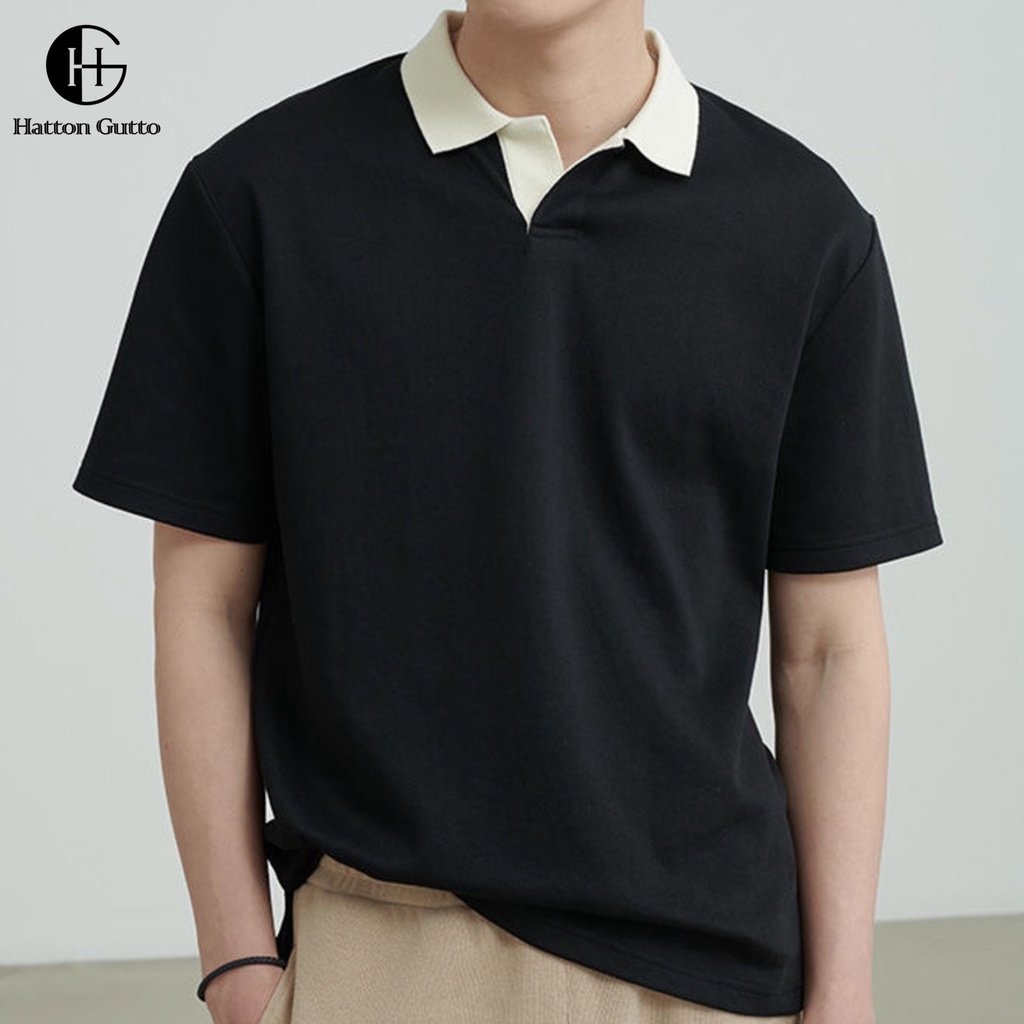 Hatton Gutto COD OOTD Áo Thun POLO Kiểu Dáng Đơn Giản Thời Trang Theo Phong Cách Hàn Quốc Dành Cho Nam
