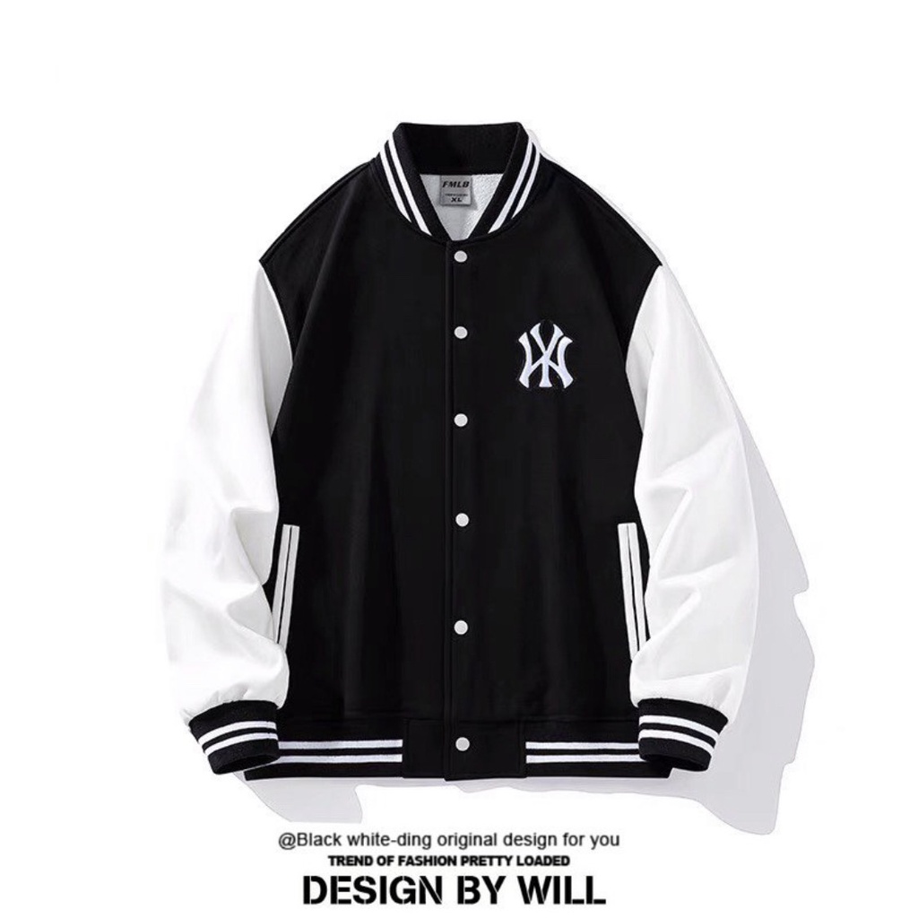 Áo Khoác Bomber Neww York Chất Nỉ Bông Dày Dặn Phong Cách Hàn Quốc Phối Đồ Nam Nữ Min Unisex