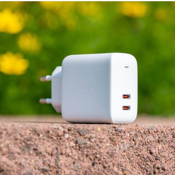 CỦ SẠC 2 CỔNG 65W OMNIA AUKEY PA-B4S SẠC NHANH POWER DELIVERY CÔNG NGHỆ GAN