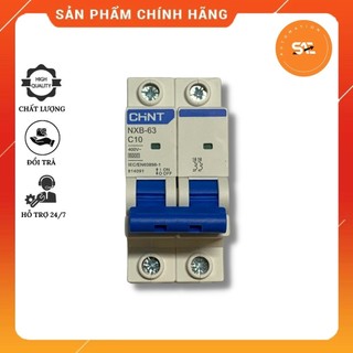 Aptomat chint 2 pha 10a nxb 2p cầu dao tự động hãng chint electric hàng chính hãng