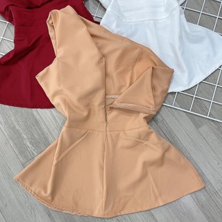 áo lệch vai tay phồng chất đẹp
