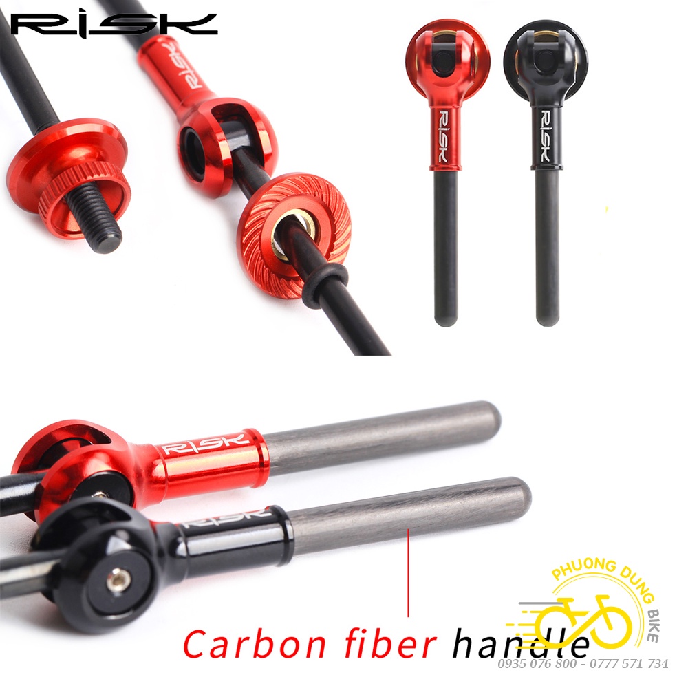 Cặp ti kẹp moay ơ Hub xe đạp Carbon RISK