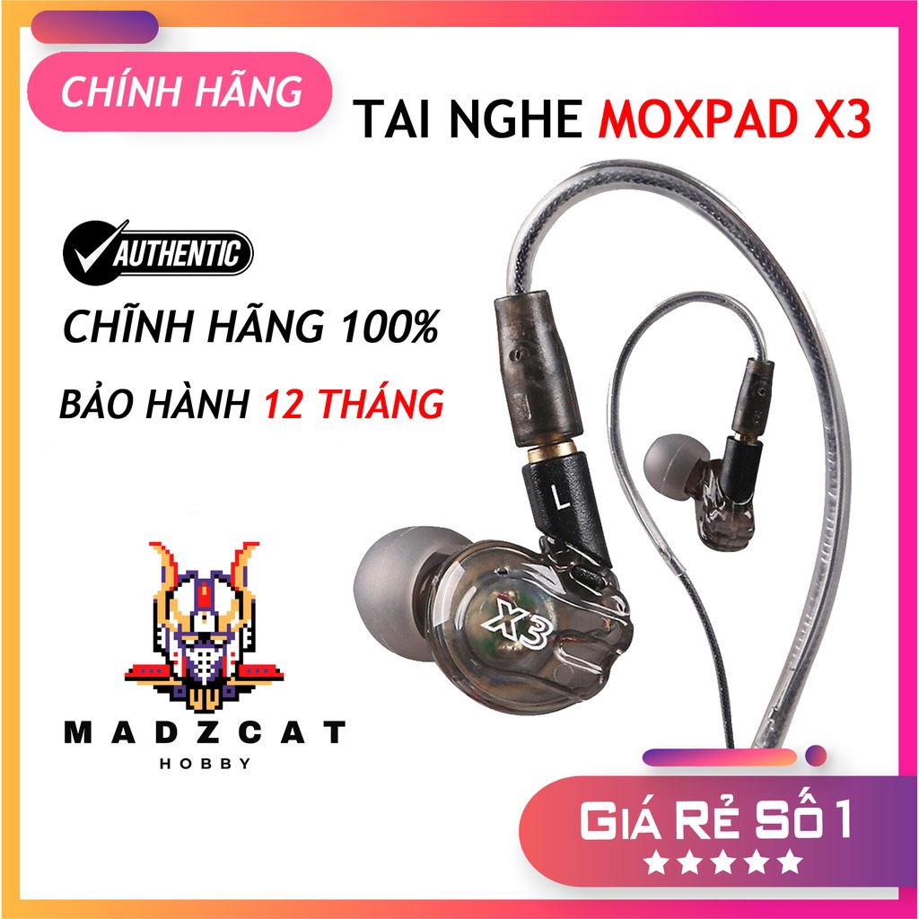 Tai nghe nhét tai Độ Mixi Moxpad X3 Combo Tai nghe + phụ kiện - Chính hãng phân phối