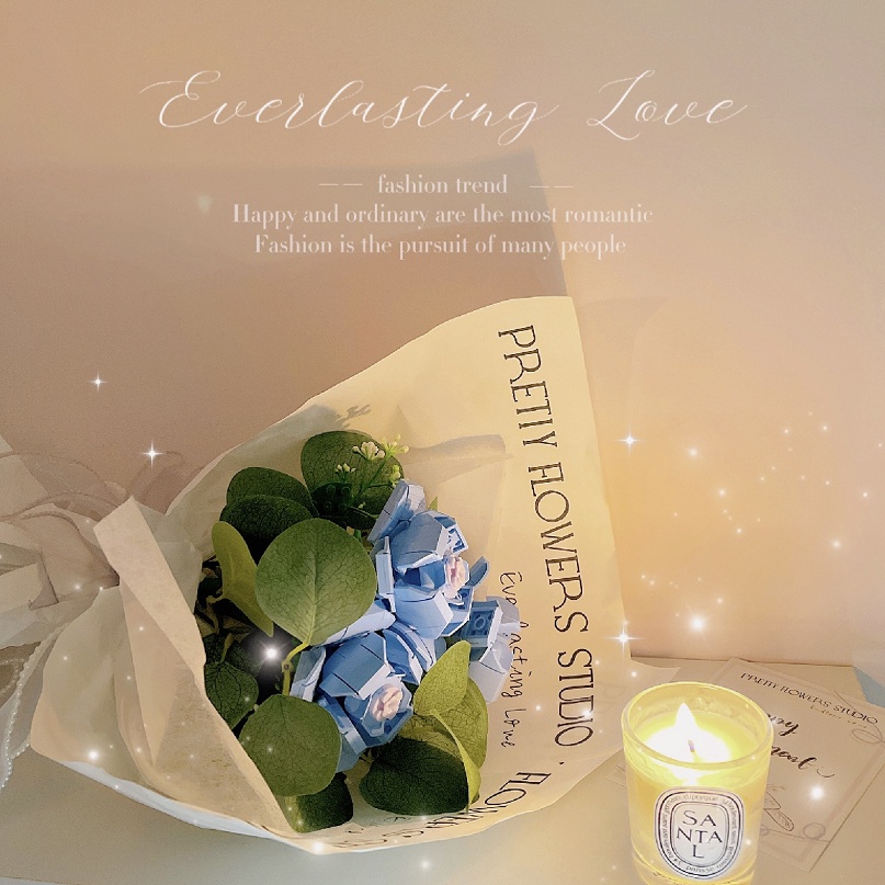 Đồ chơi lắp ráp mô hình hoa hồng xanh -jk26311