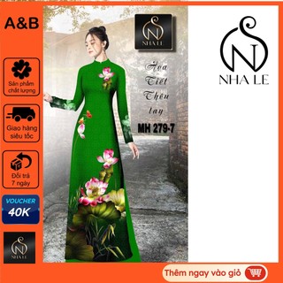 Vải may áo dài luxury gold sen đính đá thủ công
