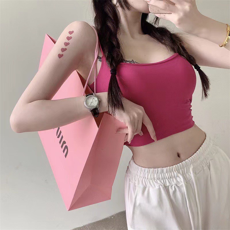 Áo Bra Nữ 2 Dây Mảnh Mút Ngực Đa Sắc Màu Hot Trend 2326