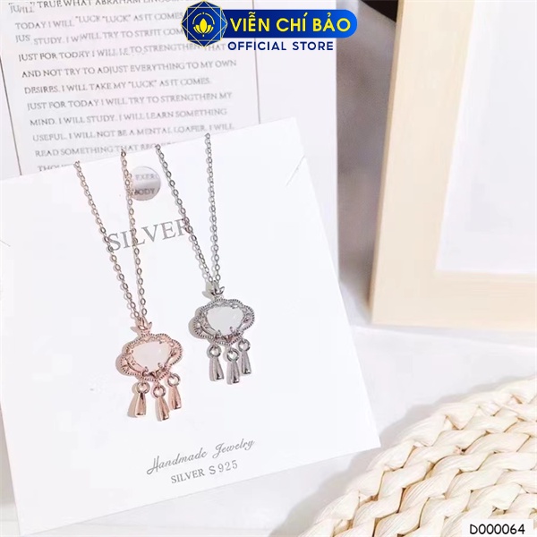 Dây chuyền trường mệnh hoa sen chất liệu bạc Thái 925 thời trang phụ kiện trang sức nữ Viễn Chí Bảo D000064