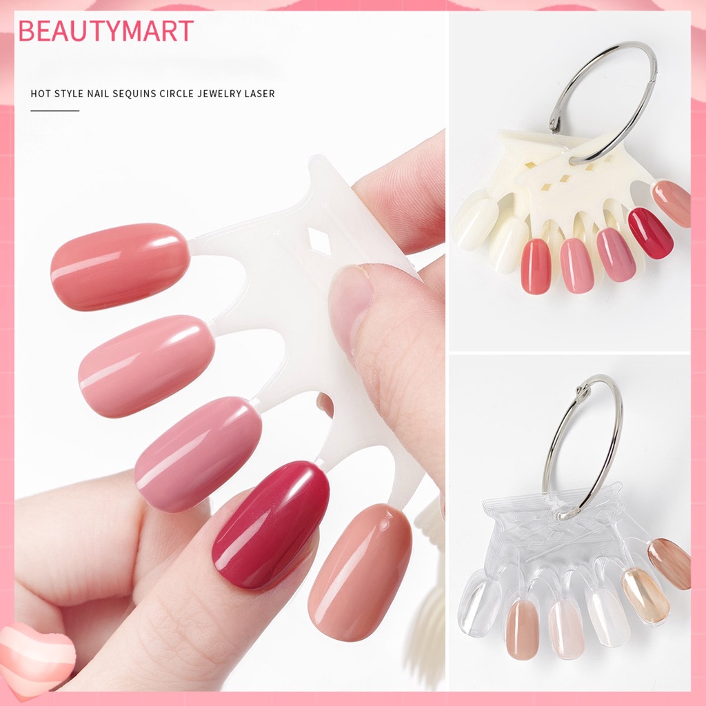 Set 10 / 50 Thẻ Móng Tay Giả Trưng Bày Hình Quạt / Vương Miện Bằng Nhựa ABS