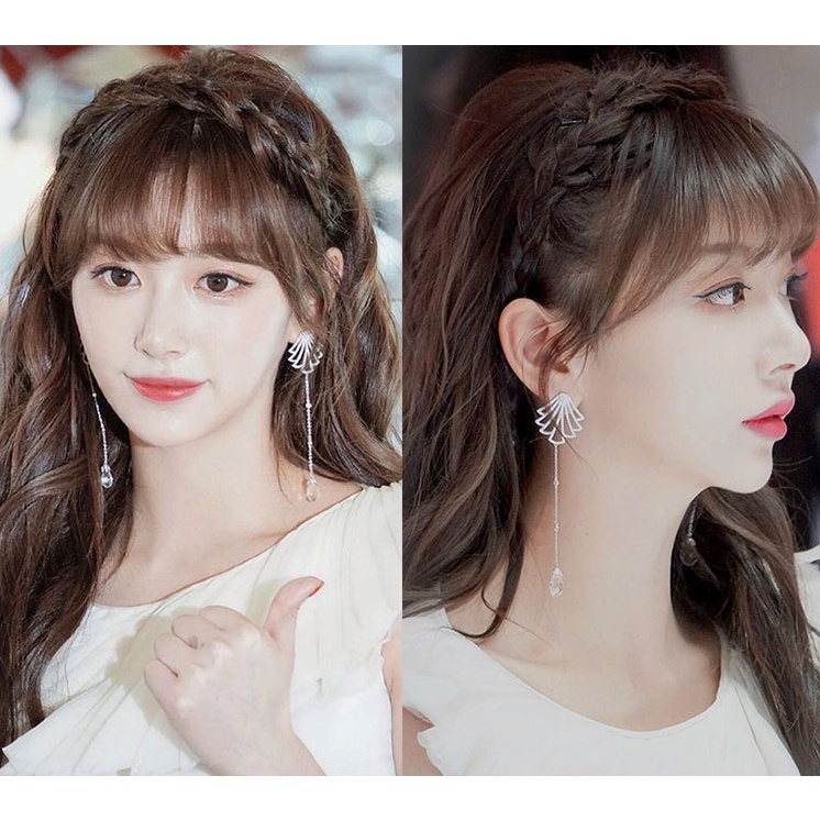 Bờm tết tóc rối nữ hot trend, băng đô tết tóc giả xinh xắn phong cách Hàn Quốc TR016