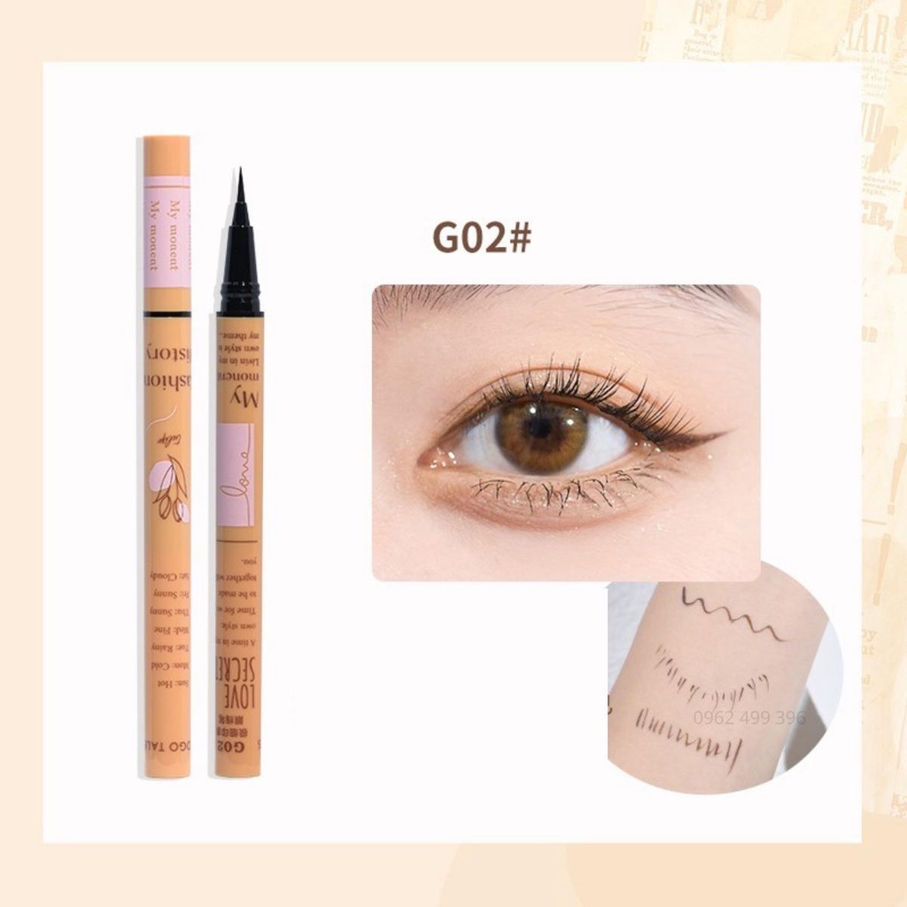 Bút Kẻ Mắt GOGO TALES nét mảnh chống trôi nước Ultra-Fine Waterproof Liquid Eyeliner GT391 hàng chính hãng